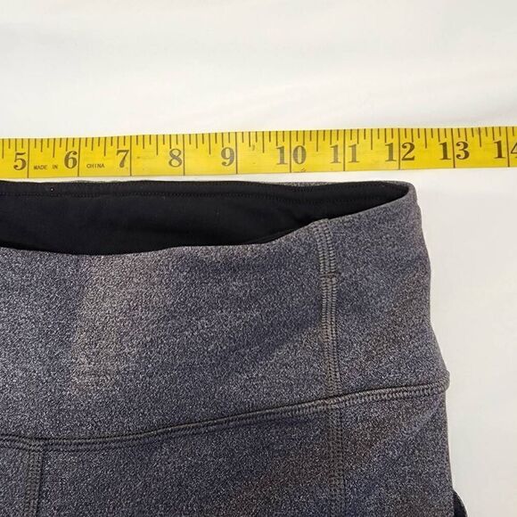 LULULEMON Pace Rival Crop 22” Heathered Black/Black Size 4 D12 - Picture 8 of 13